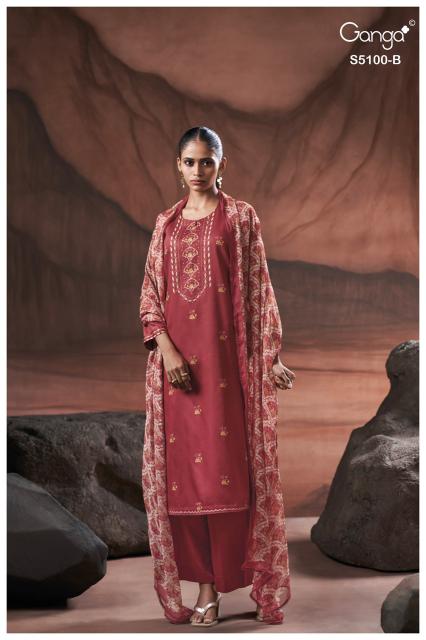 Ganga sharvari 5100 jaipur cotton dress material wholesale